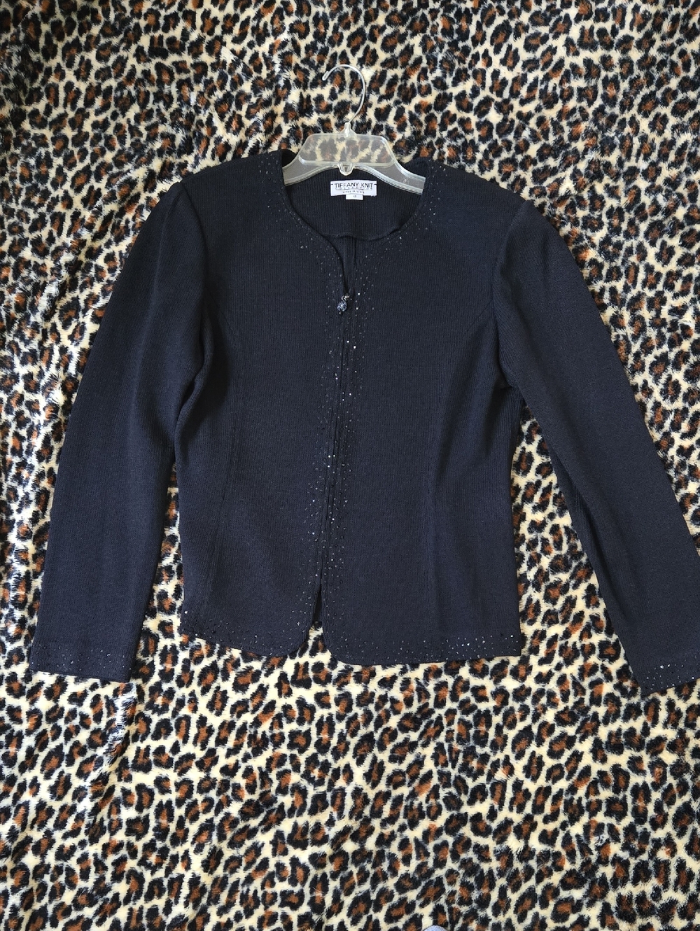 Tiffany Knit Black Beaded Knit Jacket (Style Similar To St John`s)